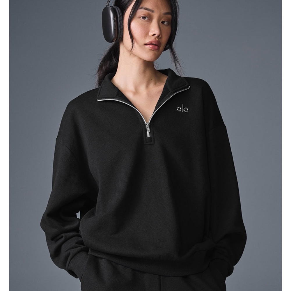 Alo Black Half-Zip Pullover